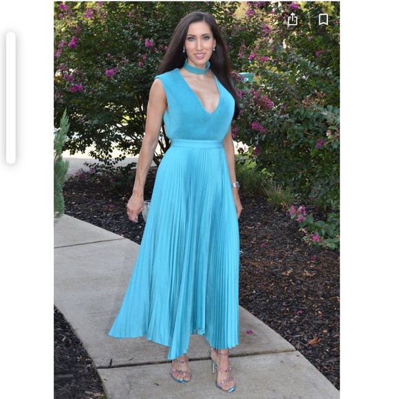 NWT Alice + Olivia Joleen Pleated Midi Dress 246 - Picture 2 of 12